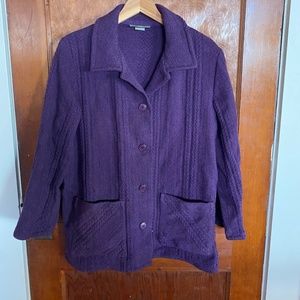 Irish knit purple heather jacket